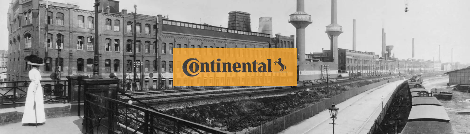 Ιστορικό εργοστάσιο Continental με το λογότυπο της εταιρείας