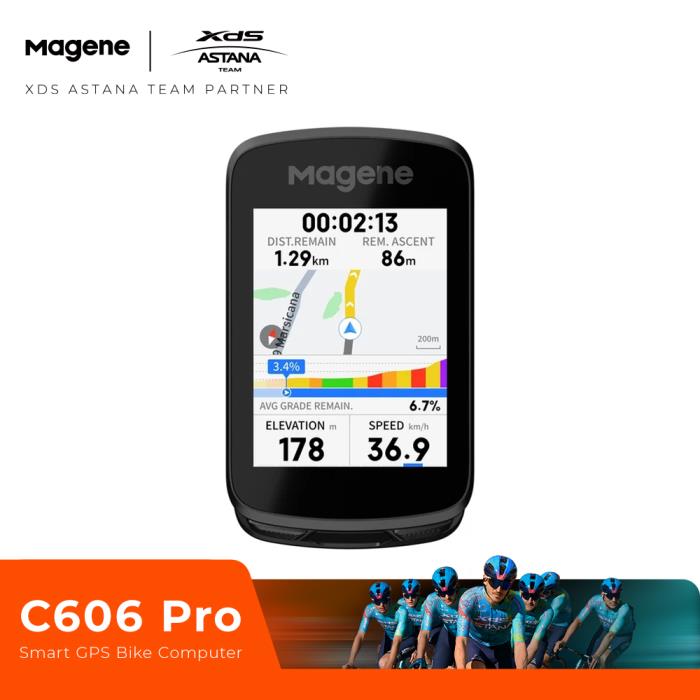 Ποδηλατικό GPS Magene C606 Pro με χάρτη και δεδομένα διαδρομής